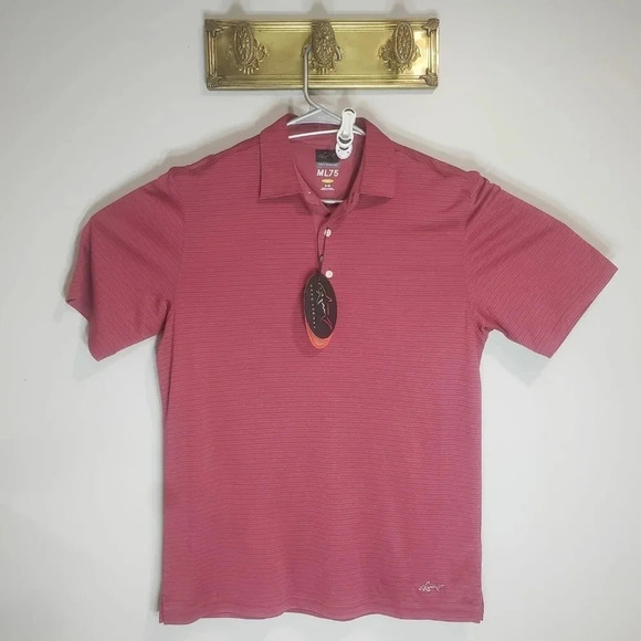 NWT,Greg Norman ML75 Play Dry  Red Short Sleeve Polo Golf Shirt,Size M/M. - Picture 1 of 8
